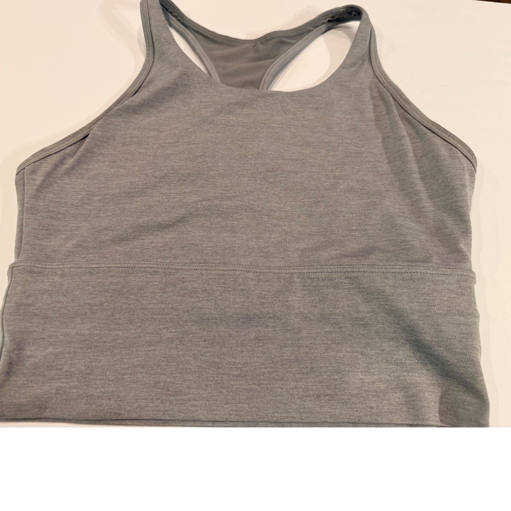 Stori Womens Racerback Sports Bra Heather Gray Mesh Lining Activewear Top